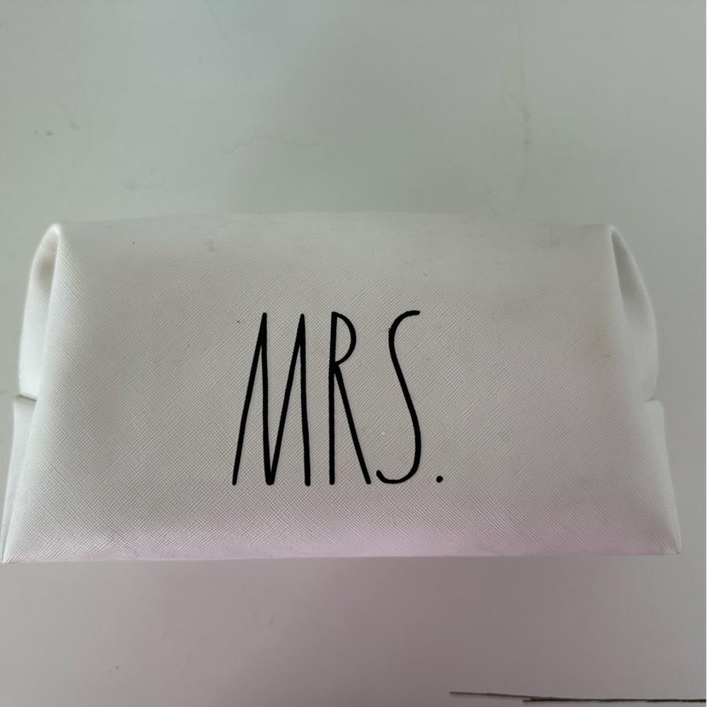 Rae Dunn Mrs. Makeup Toiletries Bag White